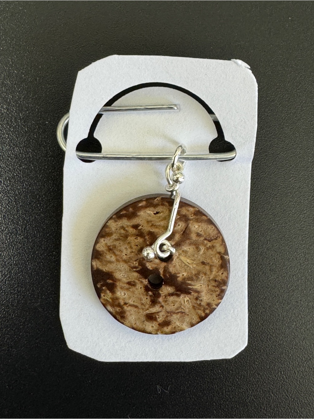 Handmade Coconut Shell Style Button Pendant Charm - Picture 9 of 11